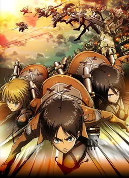 Išpuolis Titan Manga Anime Audinio Plakatas 32