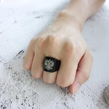 Išskirtinis Erelis Žiedas su herbas rusijos vyriški Žiedai JAV Dydis nuo 7 iki 12
