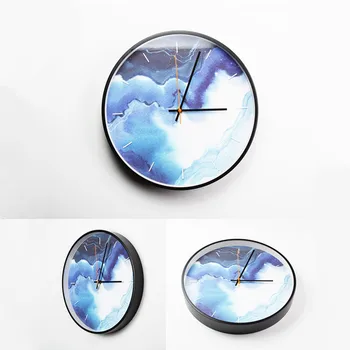 JADUOMA 3D Sieninis Laikrodis Kvarcinis Abstraktus, Dekoratyvinės Sienų Laikrodis Modernus Dizainas ir Tylus Metalo Apskrito Sienos Žiūrėti Namų Puošybai