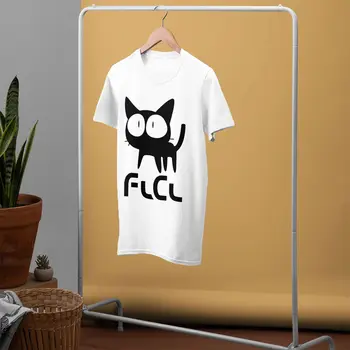 Japonija Katė Marškinėliai FlCL KATĖ T-Shirt XXX Mielas Marškinėliai, Vyras Mada trumpomis Rankovėmis Atspausdintas Marškinėlius