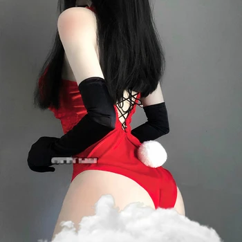 Japonijos Bunny Mergina Sexy Anime Cosplay Kostiumų Triušis Bodysuit Erotika Aprangą Moteris Suvynioti Krūtinės Saldus Dovana Draugei