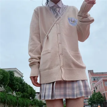 Japonijos Vienodas Cinnamoroll Cardigan Mokyklos Studentas Megztinis Anime Lolita Tarnaitė Helovyno Cosplay Kostiumų Žiemą, Rudenį, Outwear