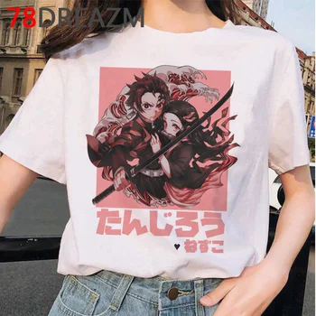 Japonų Anime Demon Slayer Grafinis Moterys T Shirts 