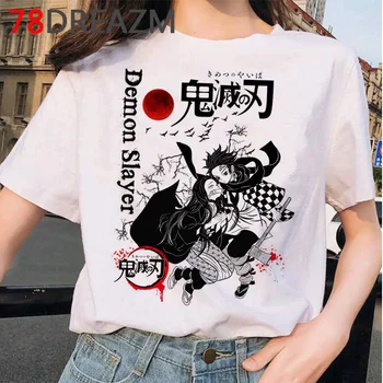 Japonų Anime Demon Slayer Grafinis Moterys T Shirts 