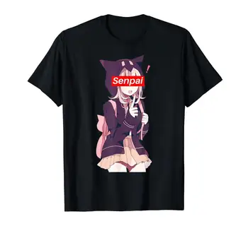Japonų Anime Mokyklos Mergina Mielas Marškinėliai - Senpai Pranešimas Man 2019 Trumpas Rankovės Vyrų Slim Fit O-Kaklo Tees T Shirt Dizainas Internete