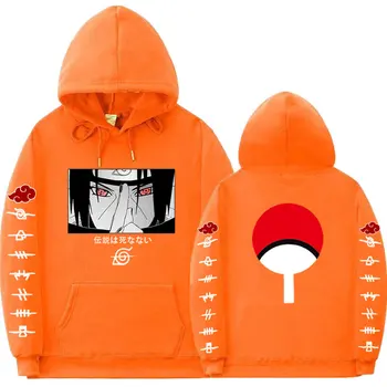 Japonų anime Naruto spausdinti Hoodie pora ilgomis rankovėmis Palaidinukė rudens žiemos Pliušinis top coat, mados gatvės stilius