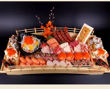 Japonų medinės medienos Virtuvė, Suši Tilto Valčių Pušies Kūrybos Suši, Sašimi plokštė Patiekalas Suši Stalo Dekoravimas Ornamentais