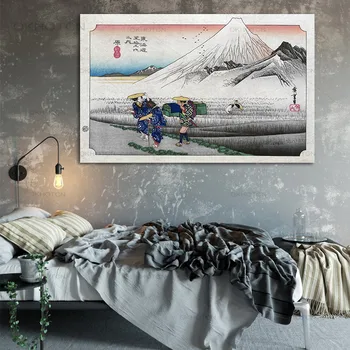 Japonų Meno Yamato Drobės Plakatas Spaudinių Derliaus Kraštovaizdžio ir Humanitarinių mokslų Tapybos Studijų Kambaryje Namų Puošybai Kambarį Nu