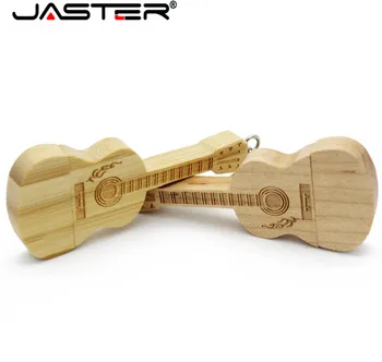JASTER Klevas mediniai Bambuko gitaros modelis USB 2.0 Usb 64GB Flash Drive 4GB 8GB 16GB 32GB Pendrive