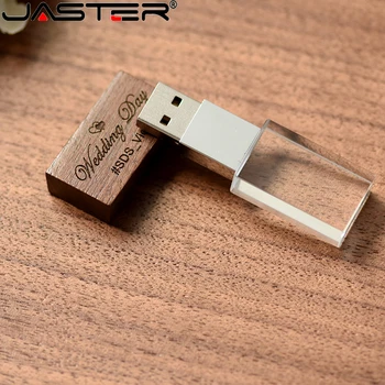 JASTER LOGOTIPĄ Stilingas medinis kristalų kūrybos USB flash drive 4GB 8GB 16GB 32GB 64GB Fotografijos Atminties saugojimo USB stick