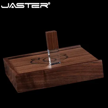 JASTER USB 2.0 Crystal usb +medžio dėžutė, usb flash drive, memory stick pen drive 4GB 8GB 16GB 32GB 64GB u disko dovanos