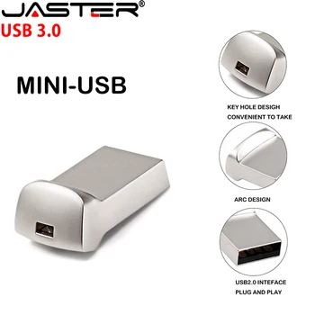 JASTER USB 3.0 Mini metalo USB flash drive, 4G, 8G 16GB 32GB 64GB Nustatyti Pen Drive USB Atminties kortelėje, U disko dovana logotipą