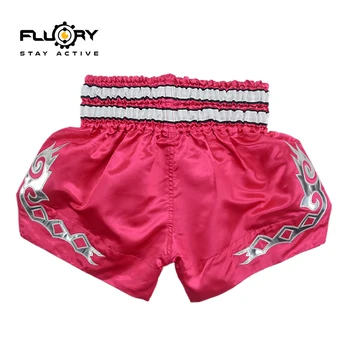 JAUNIMO ir VAIKŲ(mergaičių ir berniukų) fluory Muay Thai šortai išsiuvinėti pleistras kick bokso Šortai mados spalva RAUSVA KOVOTI