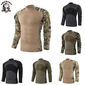 JAV Armijos Karinę Uniformą Medžioklės Taktinis Marškinėliai ilgomis Rankovėmis Medvilnės III Kartos Kovoti su Varlė Marškinėliai Vyrams Mokymo Marškinėliai Camo