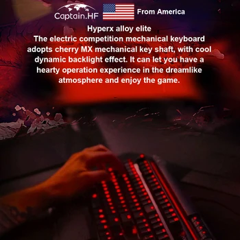 JAV Kapitonas Profesinės Žaidimų Hyper X Lydinio Elito RGB Klaviatūra, Anti-Šešėlius ir N-raktas nuo Apsivertimo
