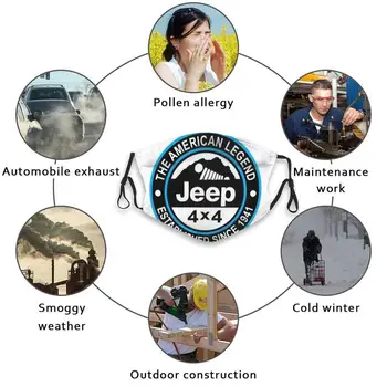 Jeep Amerikos Legenda Veido Kaukė Su Filtru Amerikos Legenda Nuotykių Hobis Takas Veikia Vyrų Mielas Automobiliu Važinėti Dviračiu Nuotykių