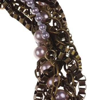 JERPVTE Za Grupė sluoksniuotos Imituojamas Perlų vėrinį bohemijos vintage stiliaus pareiškimą karoliai & pakabučiai retro vario apykaklės