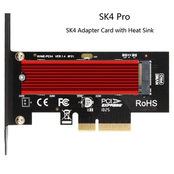 JEYI SK4 Pro 2 M. SSD Į PCIE X4 Adapteris Klavišą M Interface Card PCI Express 3.0 x4 su Šilumos Kriaukle už NVMe 2230-2280 m.2 FULL SPEED