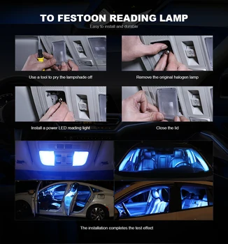 JGAUT 10vnt Automobilio LED Lemputės Interjero Paketas Rinkinys, Skirtas 
