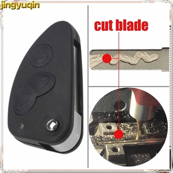 Jingyuqin Pūko/Cut Blade 3 Mygtukai Flip Folding Nuotolinio Automobilio Raktas Atveju Lukšto Pakabuku, skirtas Alfa Romeo 147 156 166 GT