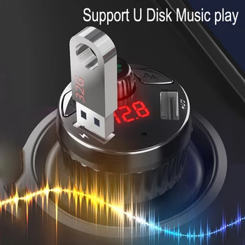 JINSERTA Automobilių Mp3 Grotuvas, Bluetooth 5.0 FM Siųstuvas Paramos U Disko Muzikos Žaisti Automobilių Dual USB Įkroviklis Lossless Muziką