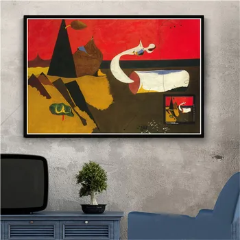 Joan Miro Garsaus Abstrakčių Paveikslų, Plakatų Ir Grafikos Tapybos Drobės, Nuotraukos Ant Sienos Abstrakčiai Dekoratyvinis Namų Dekoro