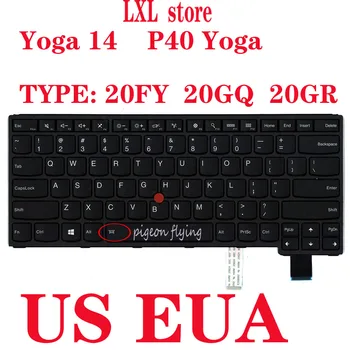 JOGOS 14 klaviatūrą, skirtą Thinkpad P40 Jogos nešiojamas 20FY 20GQ 20GR anglų juoda EUA MUMS FRU 00UR200 00UR237 SN20J35661 SN20J35624