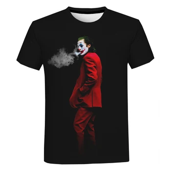 Joker 3D Print T Shirt Vyrai Moterys Mados Atsitiktinis Siaubo Filmas Trumpas Rankovės Klounas T-shirt Harajuku Streetwear Juokingi Marškinėliai