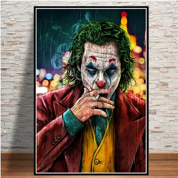 Joker Filmų, Plakatų Ir Grafikos Joaquin Phoenix Rūkymas Joker, Nuotrauką, Ant Drobės, Sienos Meno Tapybos Už Kambarį Apdaila