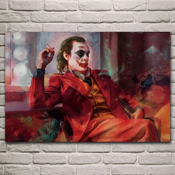 Joker šypsena nuotaika fantazijos menas kambarį dekoro ir namų sienos meno dekoro medžio rėmo audinio plakatas