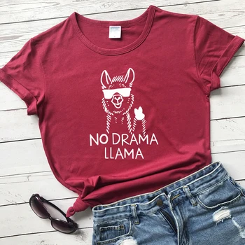 Jokios Dramos Lama T-shirt Juokinga Motinos Diena Dovanų Marškinėlius Mielos Moterys trumpomis Rankovėmis Mama Lama Grafinis Tee Viršuje Dropshipping