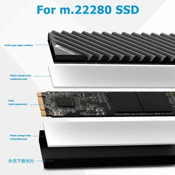 Jonsbo M2-3 SSD NVMe Šilumos Kriaukle Heatsink M2 2280 SSD Kietąjį Diską, Aliumininiai Šilumos Kriaukle su Šiluminę Pagalvėlę SSD M. 2 Desktop PC Šilumos