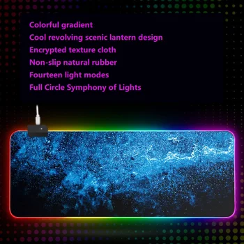 JONSNOW RGB Žaidimų Pelės Padas neslidus RBG Kompiuterio Pelių Didelis Vandeniui Stalas Kilimėlis 7 Tipas Žėrintis LED Kilimėlis