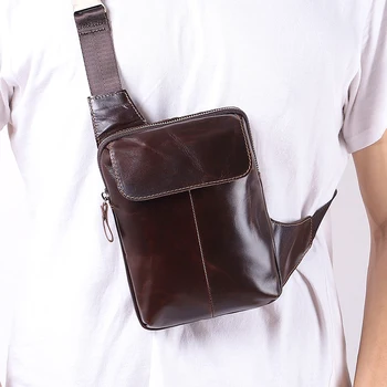 JOYIR Vyrų Krūtinės Krepšys, Originalus, natūralios Odos Kelionių Vienos Pečių Maišą Atsitiktinis Crossbody Krūtinės Pack Sling Bag Mados Daypack Vyras