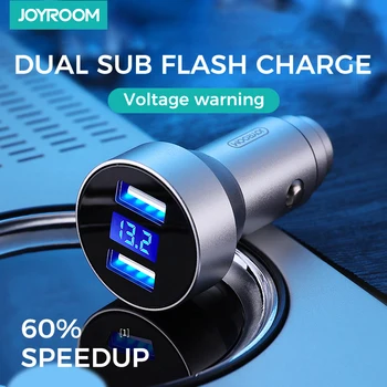 Joyroom 4.8 Dvigubas USB Automobilinis Įkroviklis Universalus Mobiliojo Telefono Metalo Automobilio Įkroviklio Xiaomi 