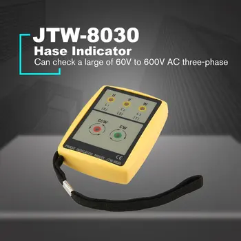 JTW-8030 Nešiojamų 3 Fazių Seka Metrų Multimetras Buvimas Sukimosi Testeris Fazės Indikatorius Detektorius Metrų LED garsinis signalas