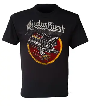 Judas Priest T-Shirt Rėkia Keršto Uk trijulės Juoda S Iki 3Xl Spausdinti Vyrų Marškinėliai trumpomis Rankovėmis Juokinga