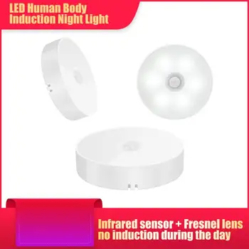 Judesio Jutiklis LED Nakties Šviesos USB Įkraunamą Energijos taupymo Miegamasis Nakties Šviesos Vandentiekis Laiptai Protingas Kūno Indukcinės Lempos