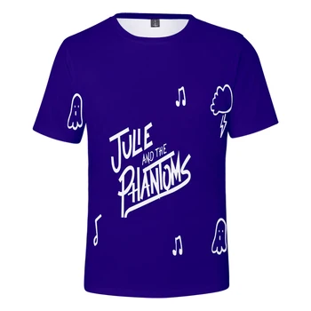 Julie ir Fantomus Marškinėlius 3D O-Kaklo Moterų, Vyrų Marškinėlius Harajuku Vasaros trumpomis Rankovėmis Streetwear Harajuku Saulėlydžio Kreivė Drabužiai