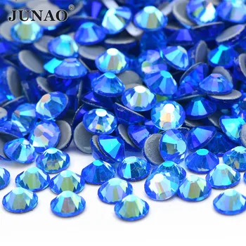 JUNAO GR6 8 10 12 16 20 30 Light Sapphire AB Kristalai Pataisų Cirkonio Geležies Stiklo Masės Akmenys Drabužių Papuošalai