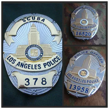 Jungtinės amerikos valstijos LA Los Andželo Emblemos Vario LAPD Nr. 378/13958/16520 Marškinėliai Atvartas Ženklelis Sagė Pin Ženkleliu 1:1 Dovanos