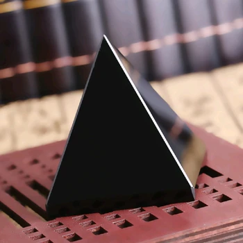 Juoda Gamtos Obsidianas Kvarco Kristalai Piramidės Gydymo Kristalų Amatų Blizgantis Paviršius Akmenų ir Kristalų Apdaila