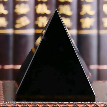 Juoda Gamtos Obsidianas Kvarco Kristalai Piramidės Gydymo Kristalų Amatų Blizgantis Paviršius Akmenų ir Kristalų Apdaila