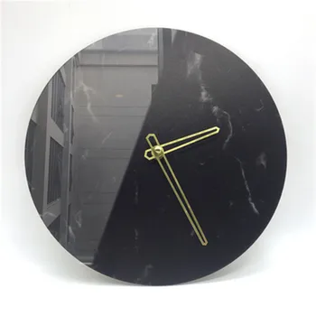Juoda Kūrybos Šiaurės Stiliaus Marmuro Apdaila Minimalistinio Reloj de Sumalti Kabinti Mados Sieninis Laikrodis už Kambarį Namų Dekoro