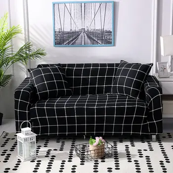 Juoda spausdinti sofa apima spandex už kambarį sofos dangtelio kampe sofa cover L formos, elastinga ruožas sofa-lova, kėdės apima