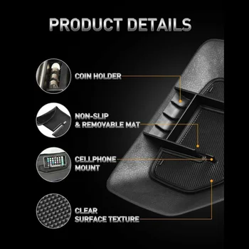 Juodos spalvos prietaisų Skydelio Centre talpinimo neslidus ABS Dėklas Premium 
