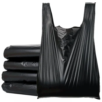 Juodos spalvos šiukšlių maišelį, 50pcs Šiukšlių Maišai Vest Stiliaus Saugojimo Krepšys Namų Atliekų, Šiukšlių BagsBlack šiukšlių maišelis