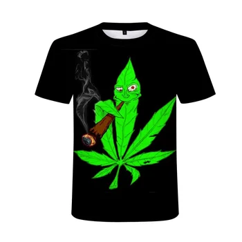 Juokinga Gamtos Piktžolių 3D Atspausdintas Vyrų marškinėlius Unisex marškinėliai Homme Mados Trumpas Rankovės Hip-Hop T-shirt Pora Hipster Tee Marškinėliai