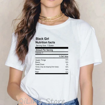 Juokinga, juoda mergina mitybos faktus grafinis t marškinėliai moterims afro žemėlapio spausdinimo melanino karalienė marškinėliai black gyvena klausimas marškinėlius vasarą viršų