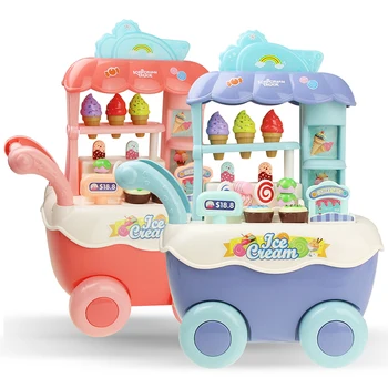 Juokinga Mini parduotuvė Ledų Pirkinių Krepšelį Vežimėlis su Šviesos Muzika Apsimesti Žaisti, Virtuvė, Žaislai Mergaitėms, Vaikams